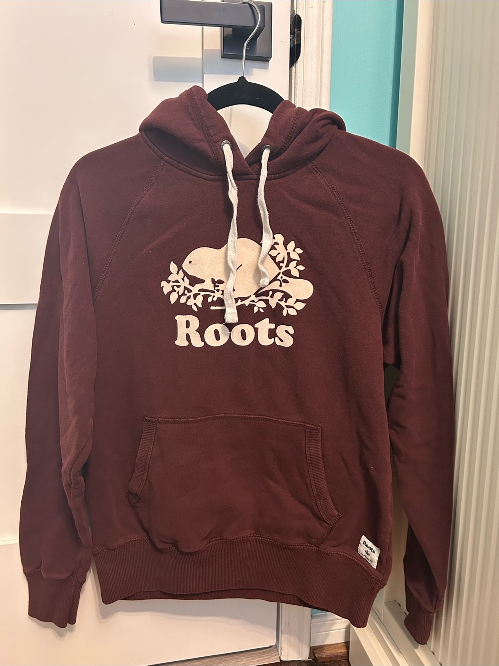 Roots Maroon Crewneck Hoodie with Cream Logo